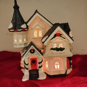 Charming Illuminated Holiday Village House